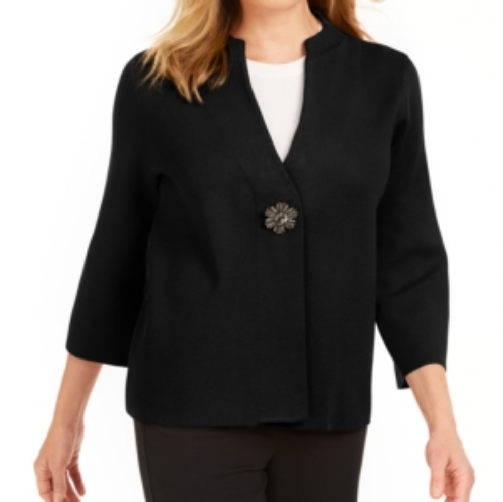 JM Collection Holiday Party Brooch Cardigan